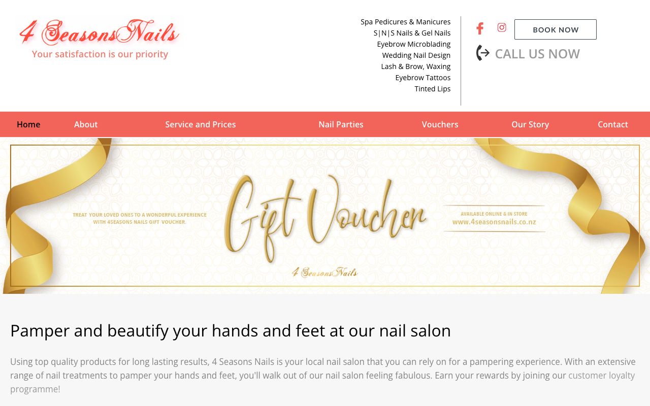 Preview of 4 Seasons Nails's website