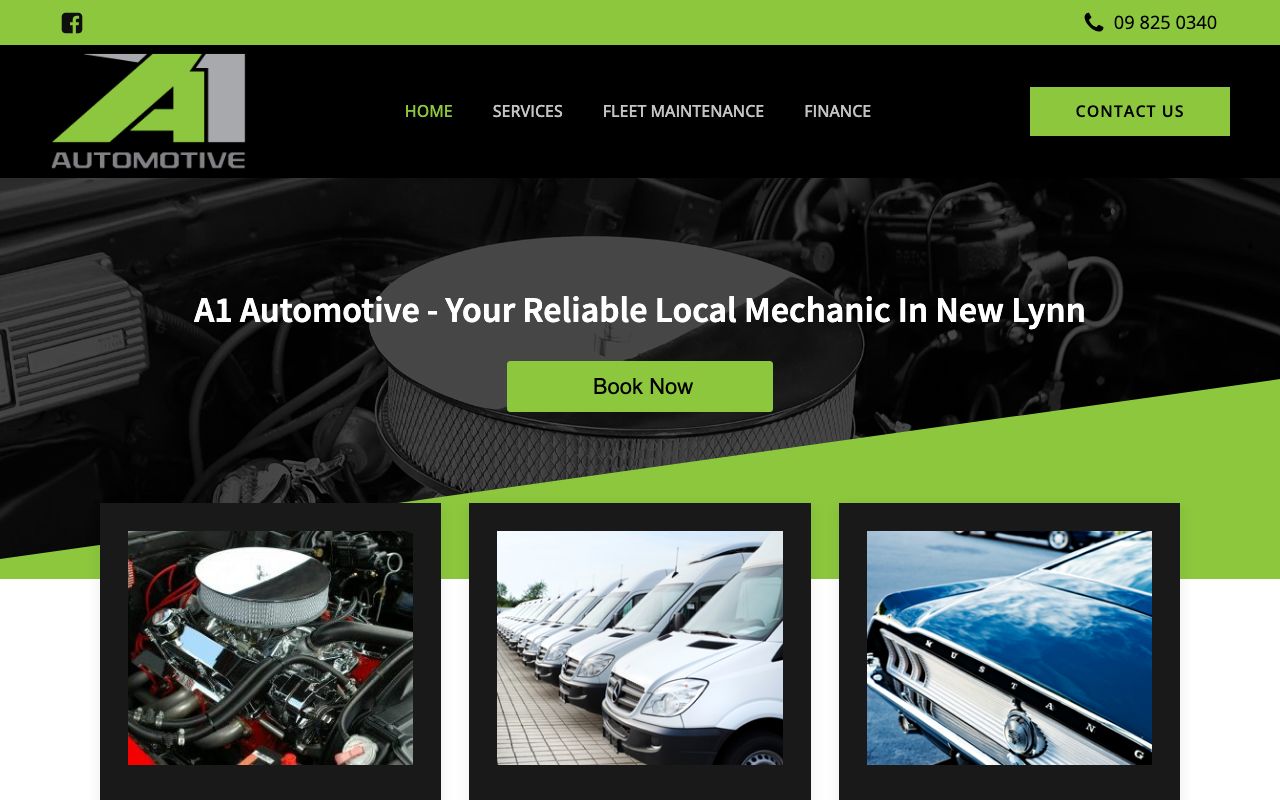 Preview of A1 Automotive's website