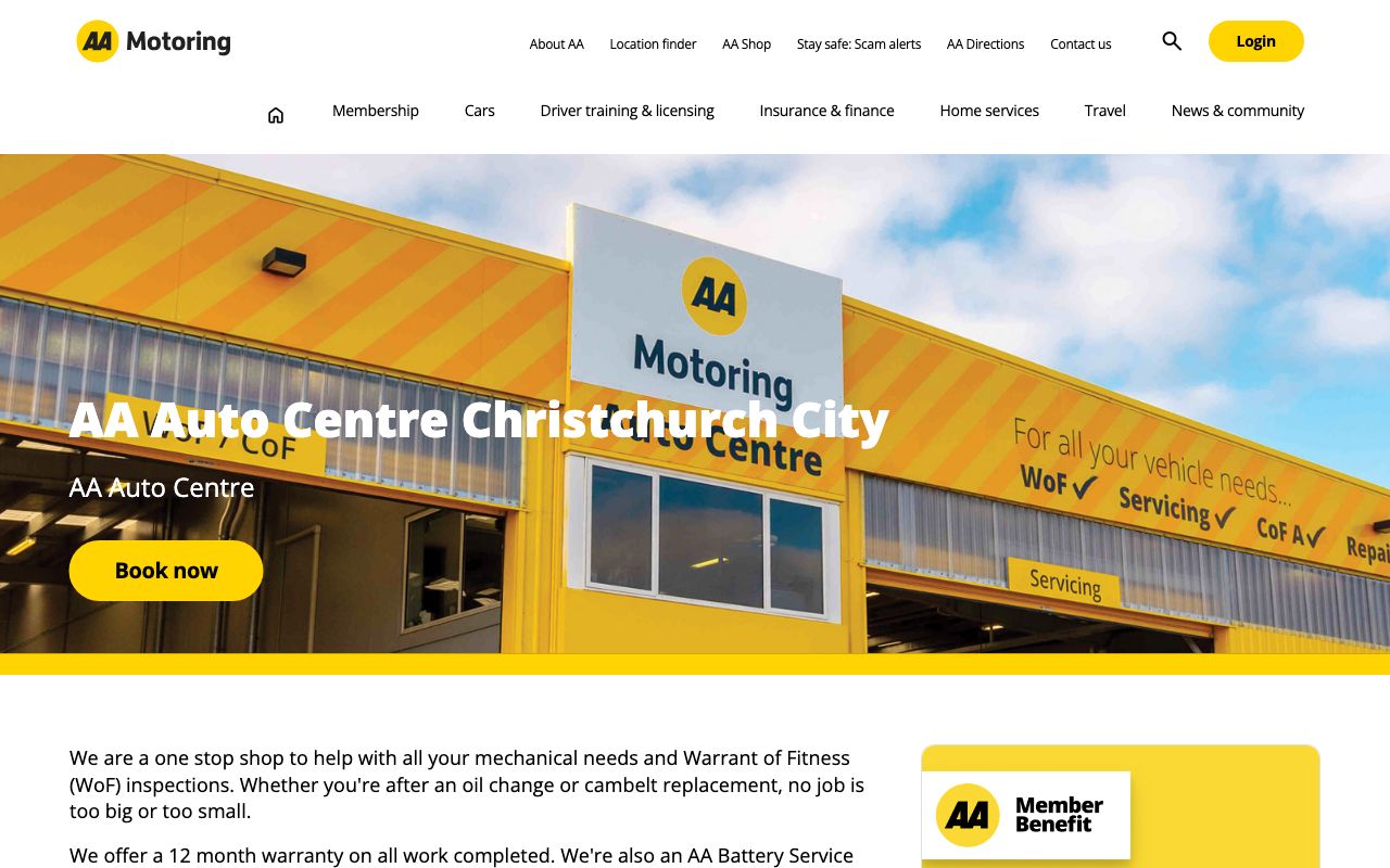 Preview of AA Auto Centre's website