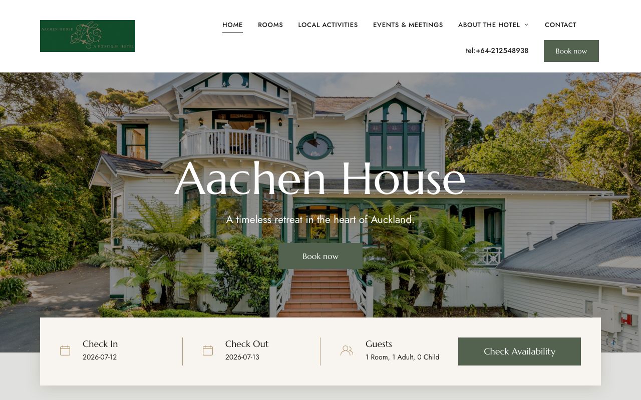 Preview of Aachen House Boutique Hotel's website