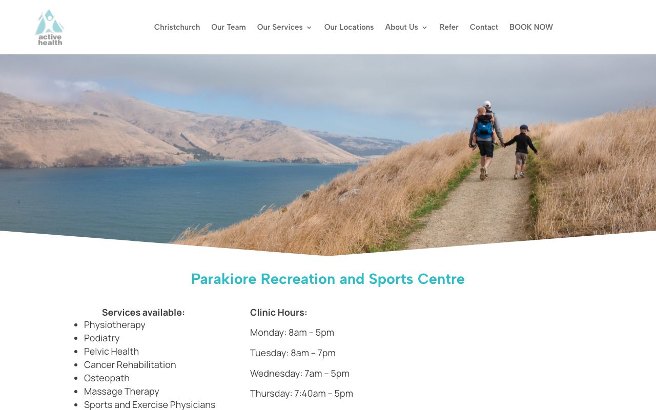 Preview of Active Health Parakiore Clinic's website
