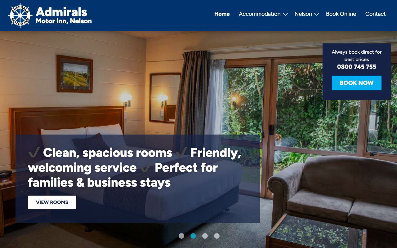 Preview of Admirals Motor Inn's website