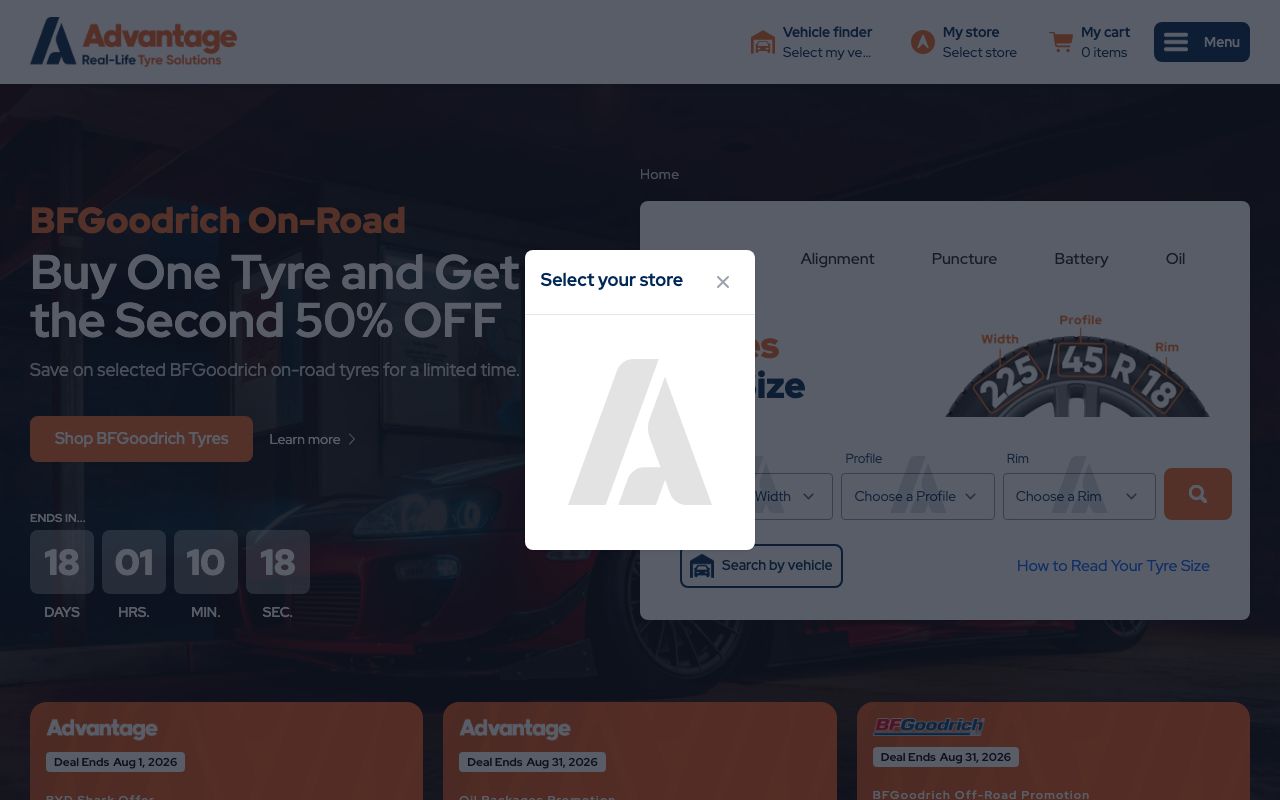 Preview of Advantage's website