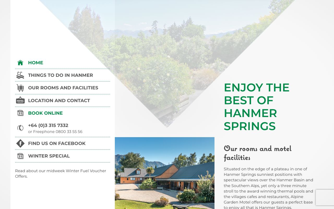 Preview of Alpine Garden Motel's website