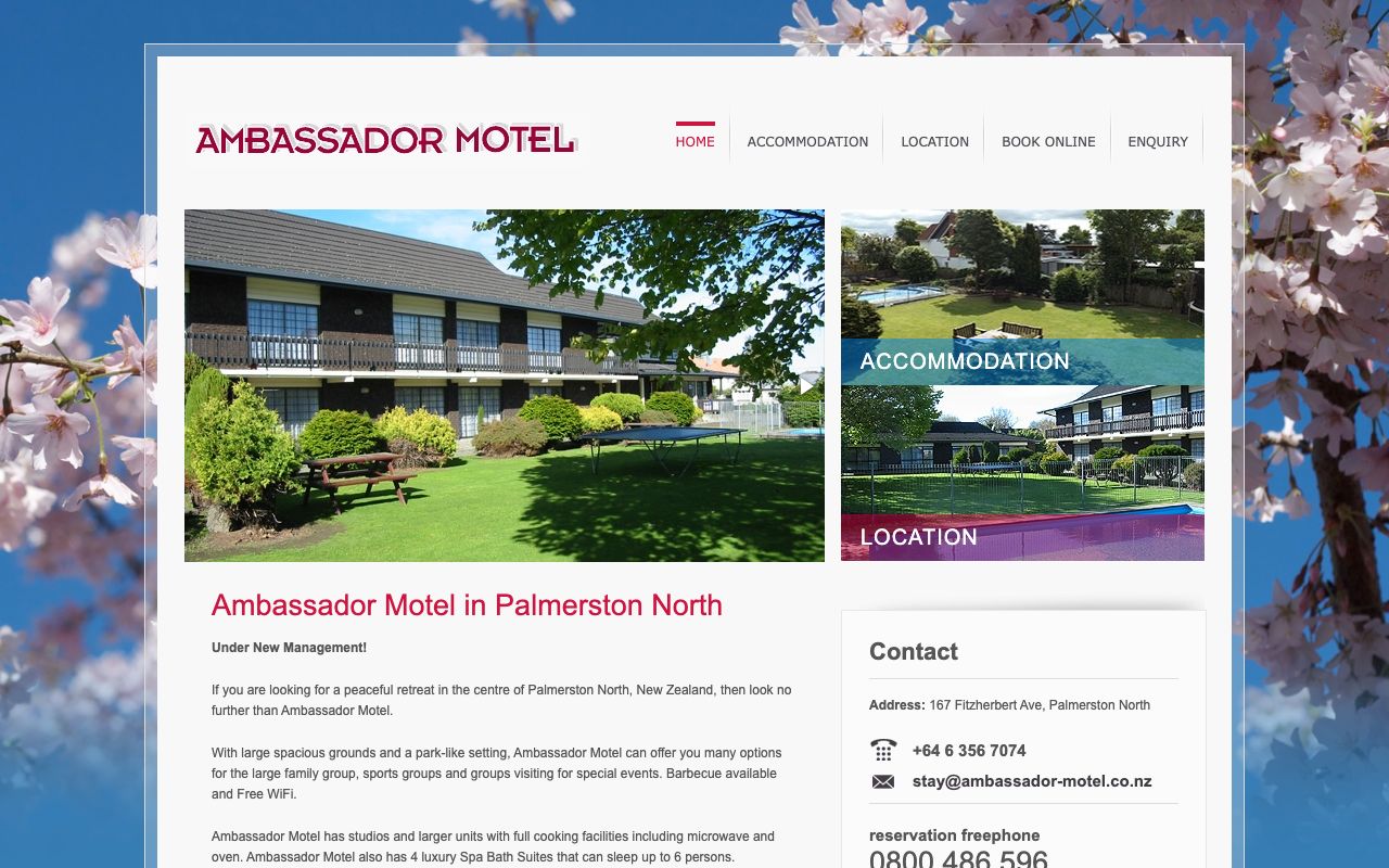 Preview of Ambassador Motel's website