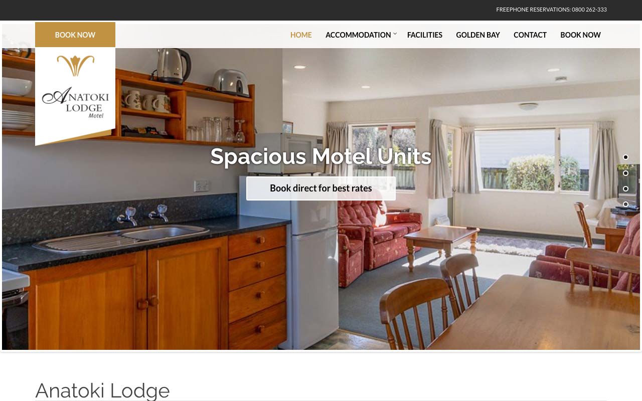 Preview of Anatoki Lodge Motels's website