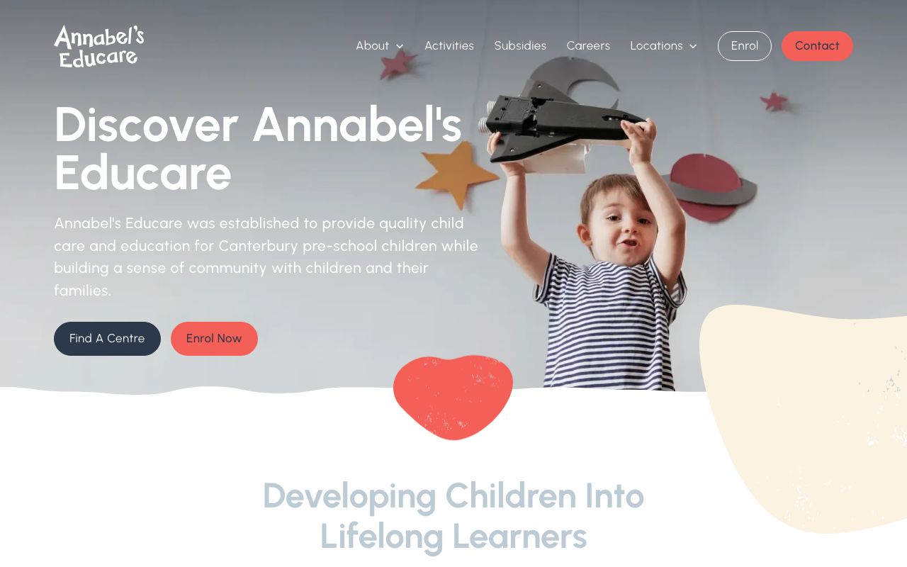 Preview of Annabel's Educare Avonhead's website