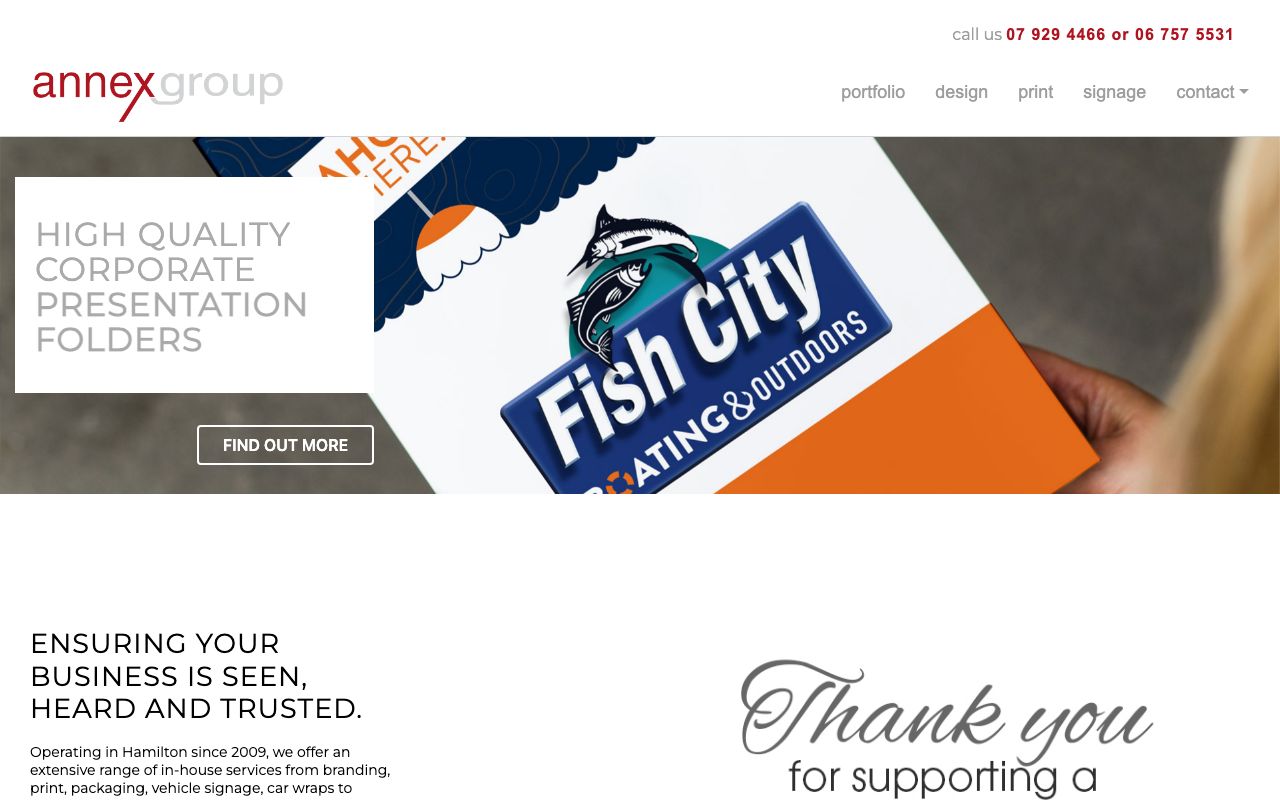 Preview of Annex Group's website