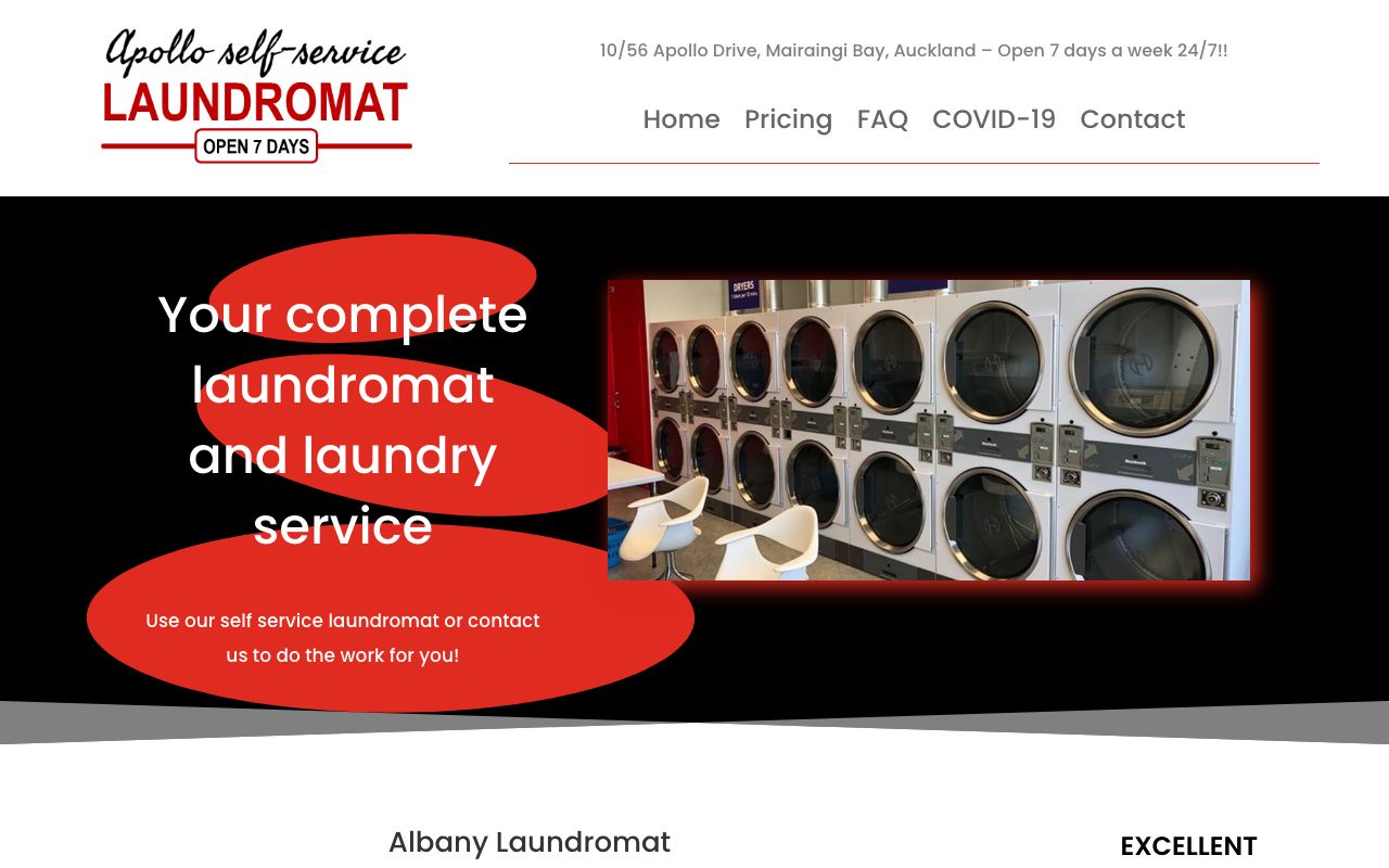 Preview of Apollo Laundromat's website