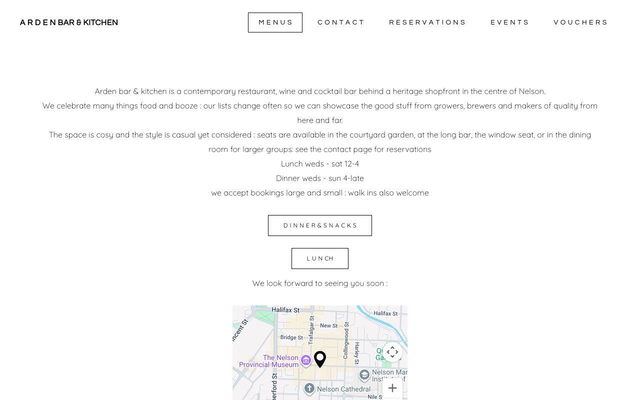 Preview of Arden Bar & Kitchen's website