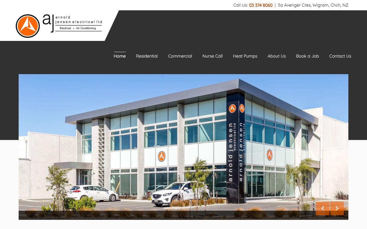 Preview of Arnold Jensen Electrical Limited's website