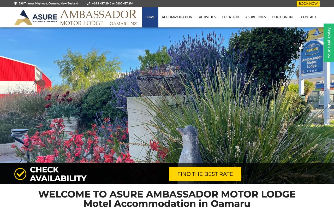 Preview of Asure Ambassador Motor Lodge's website
