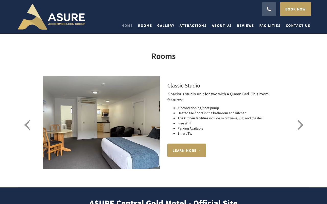 Preview of Asure Central Gold Motel's website