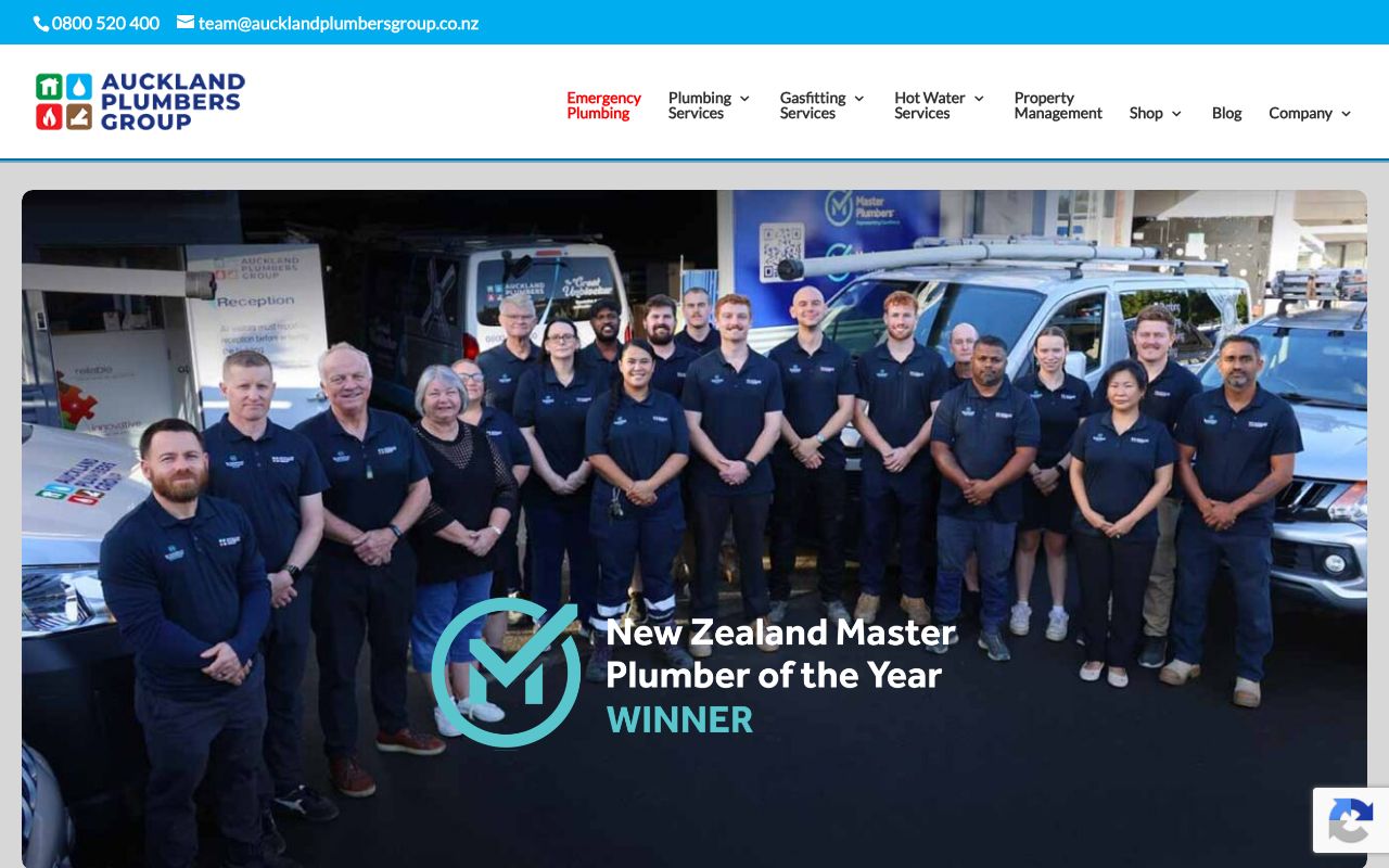 Preview of Auckland Plumbers Group's website