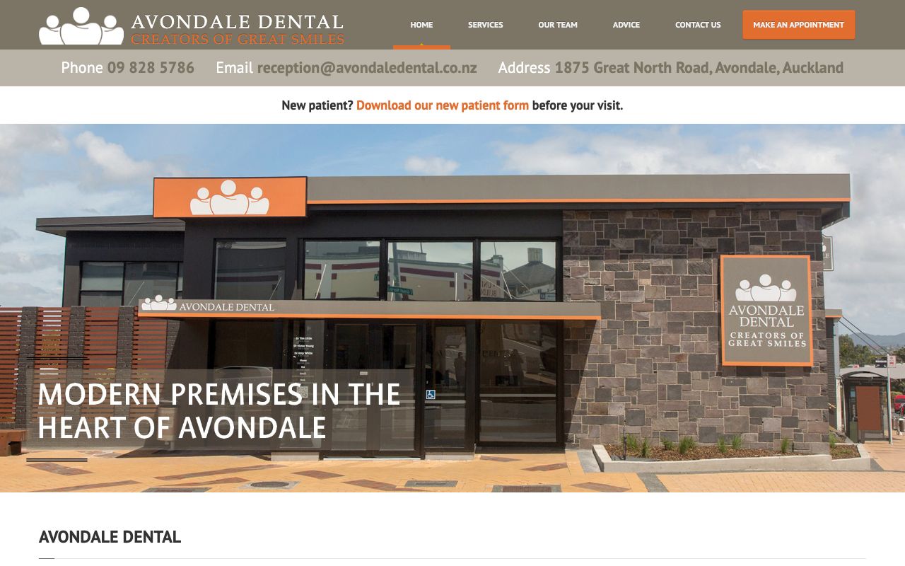 Preview of Avondale Dental's website