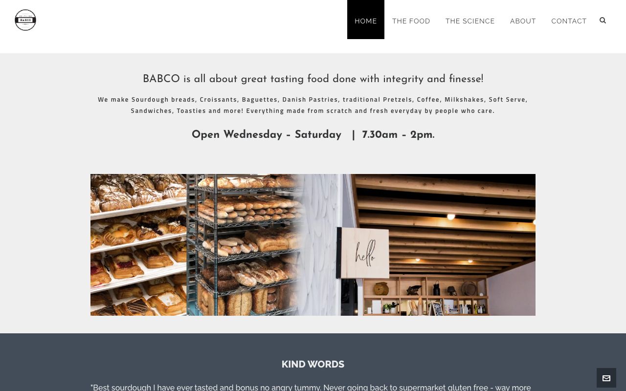 Preview of BABCO's website