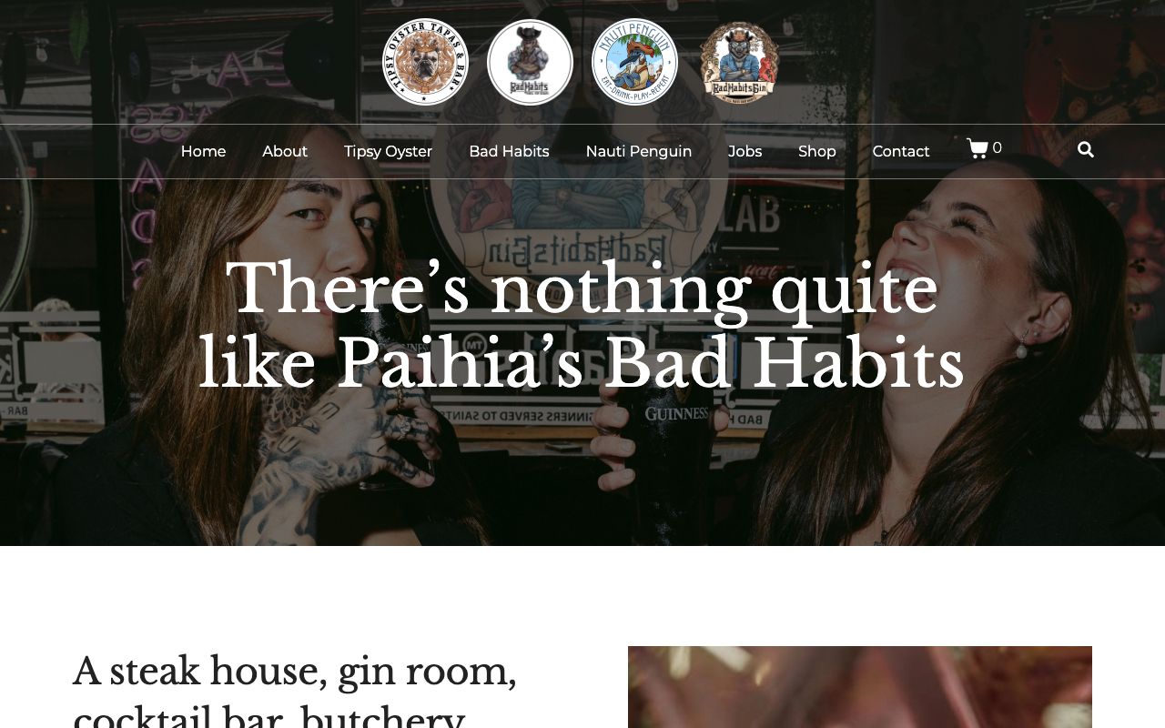 Preview of Bad Habits's website