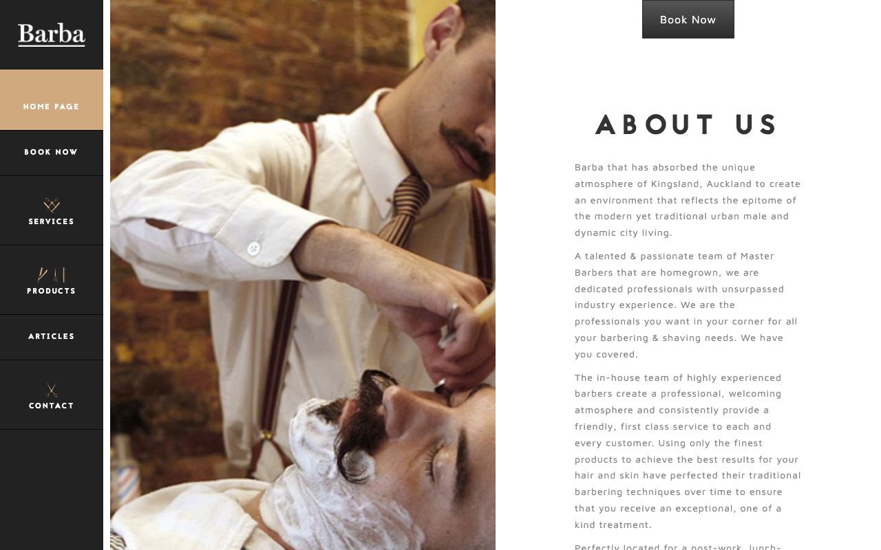 Preview of Barba Men’s Grooming Boutique's website