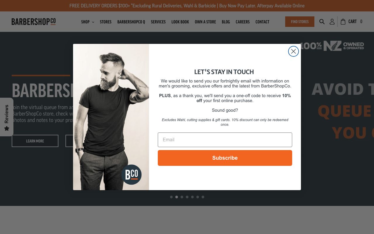 Preview of Barbershop's website