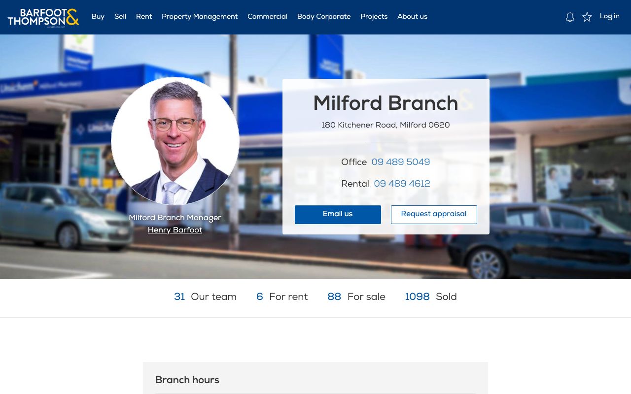 Preview of Barfoot & Thompson Milford's website