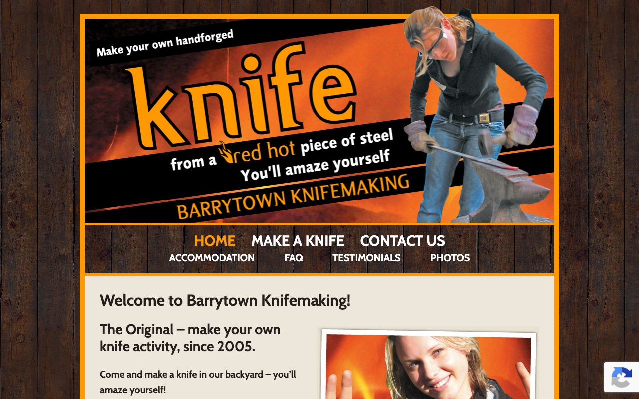 Preview of Barrytown Knifemaking's website