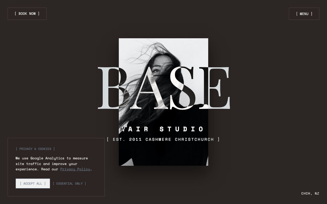 Preview of Base Hair Studio's website