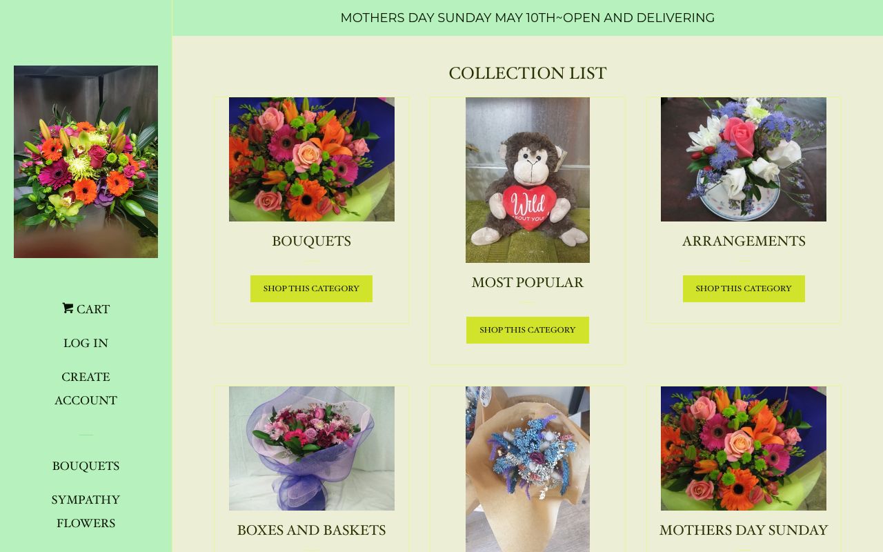 Preview of BBB Florist's website