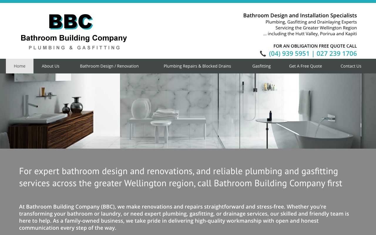 Preview of BBC plumbing's website
