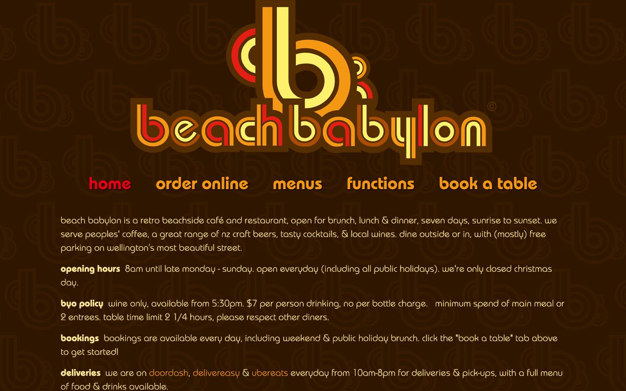 Preview of Beach Babylon's website