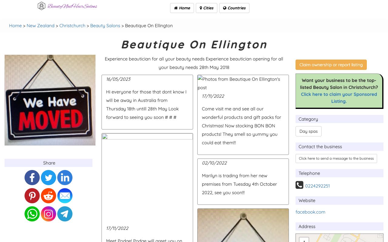 Preview of Beautique On Highsted's website