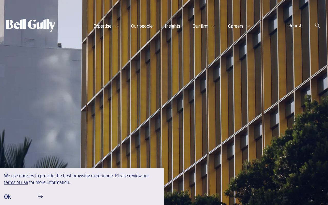Preview of Bell Gully's website