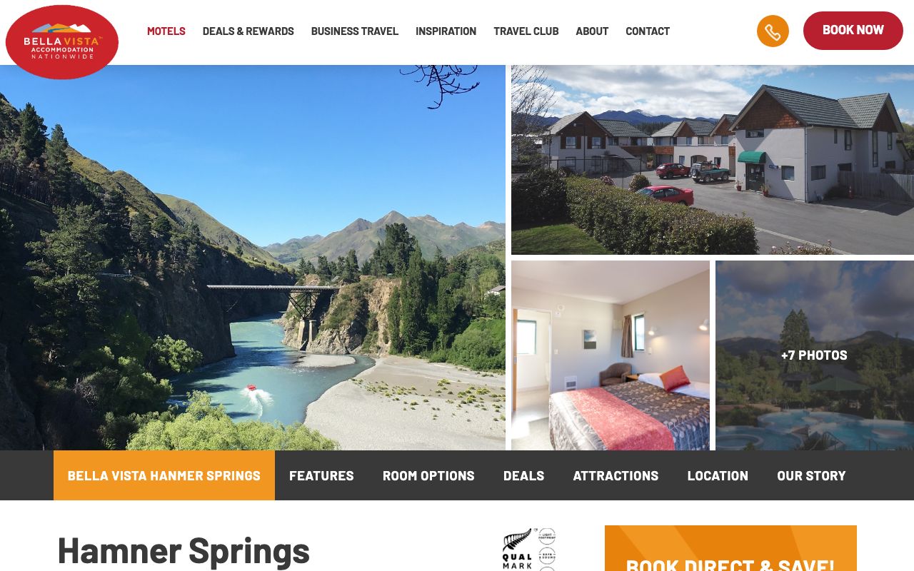 Preview of Bella Vista Motel Hanmer Springs's website