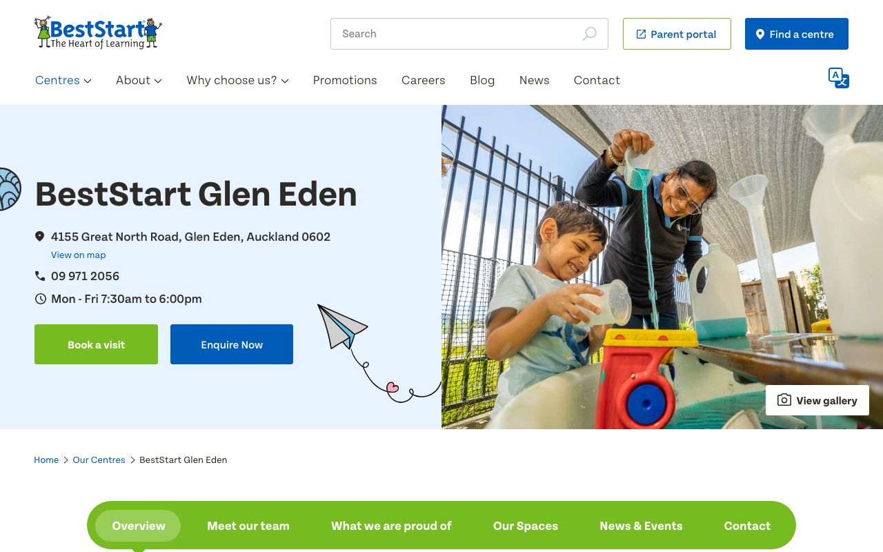 Preview of Best Start Glen Eden's website