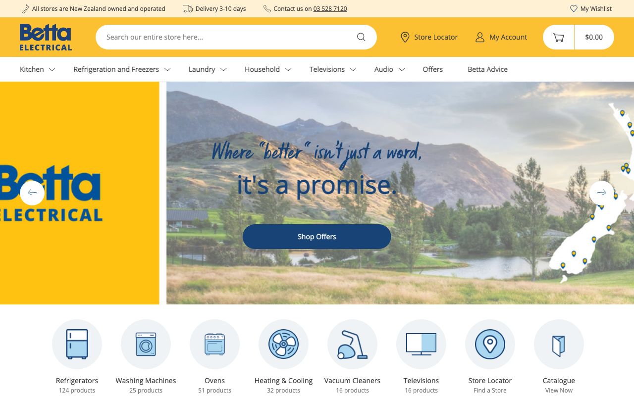 Preview of Betta Electrical's website