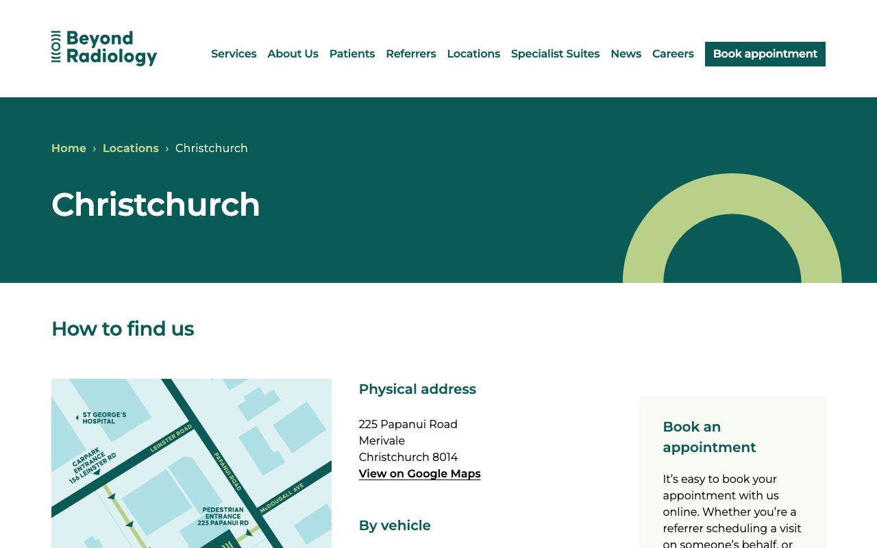 Preview of Beyond Radiology's website
