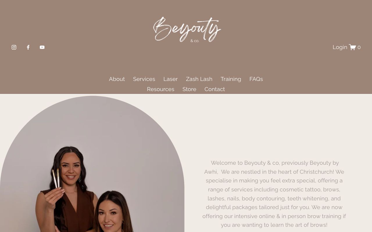 Preview of Beyouty by Awhi's website