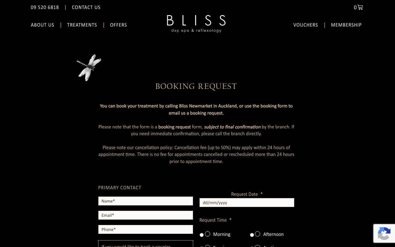 Preview of Bliss Reflexology's website