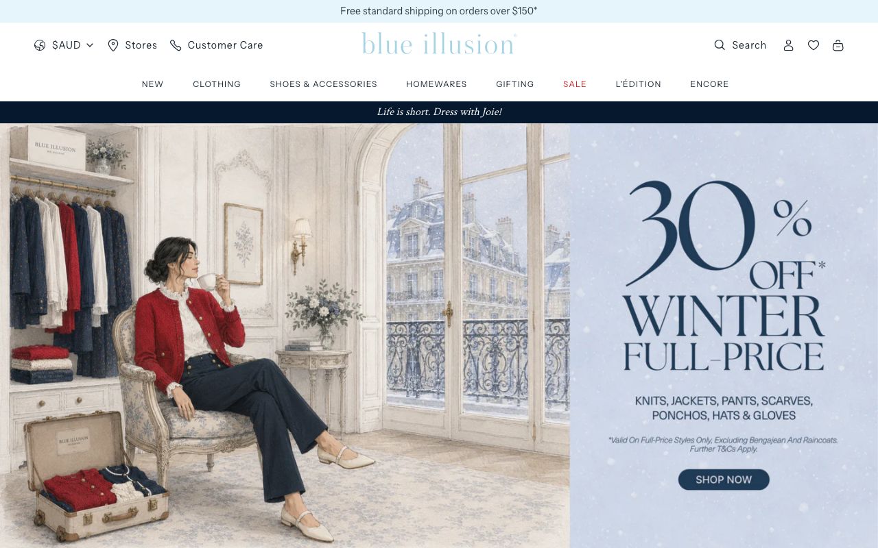 Preview of Blue Illusion's website