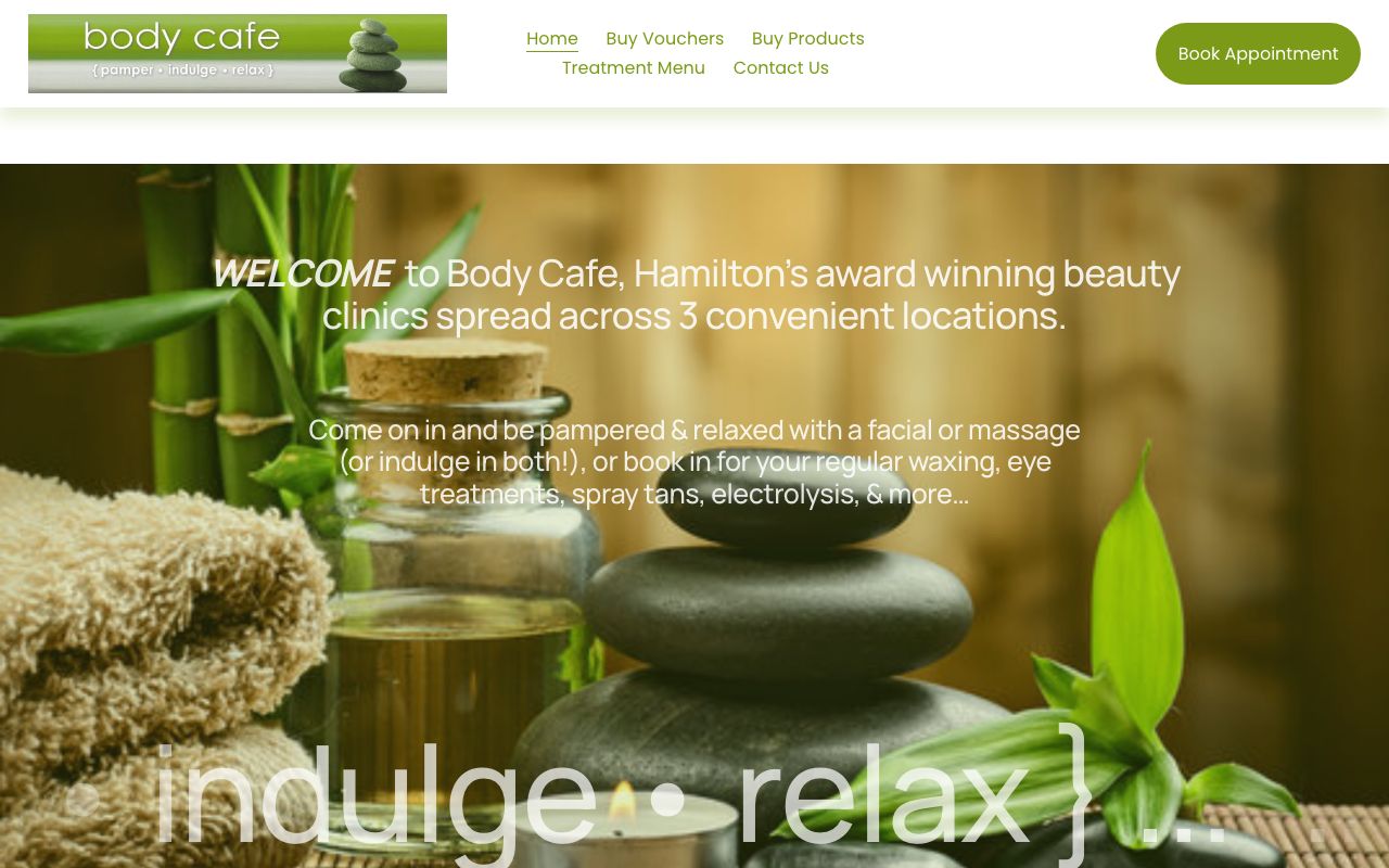 Preview of Body Cafe's website