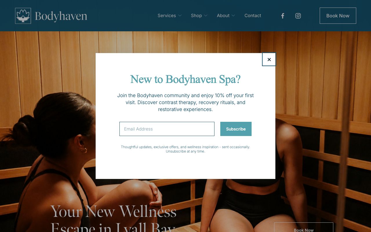Preview of Bodyhaven Spa's website