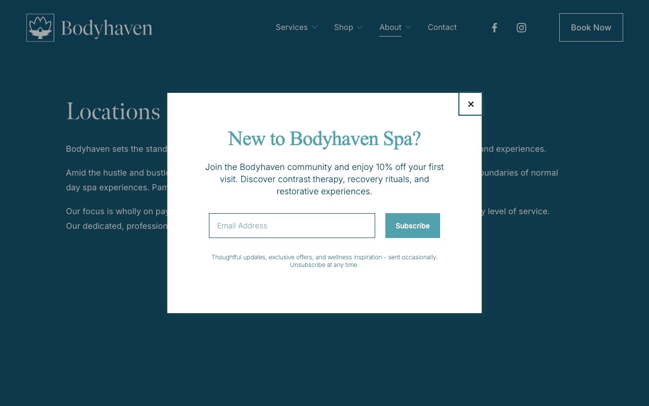 Preview of Bodyhaven's website