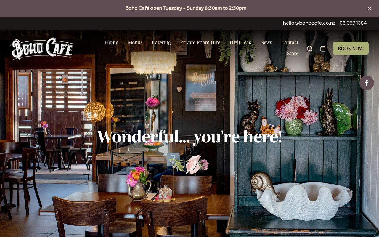 Preview of Boho Cafe's website