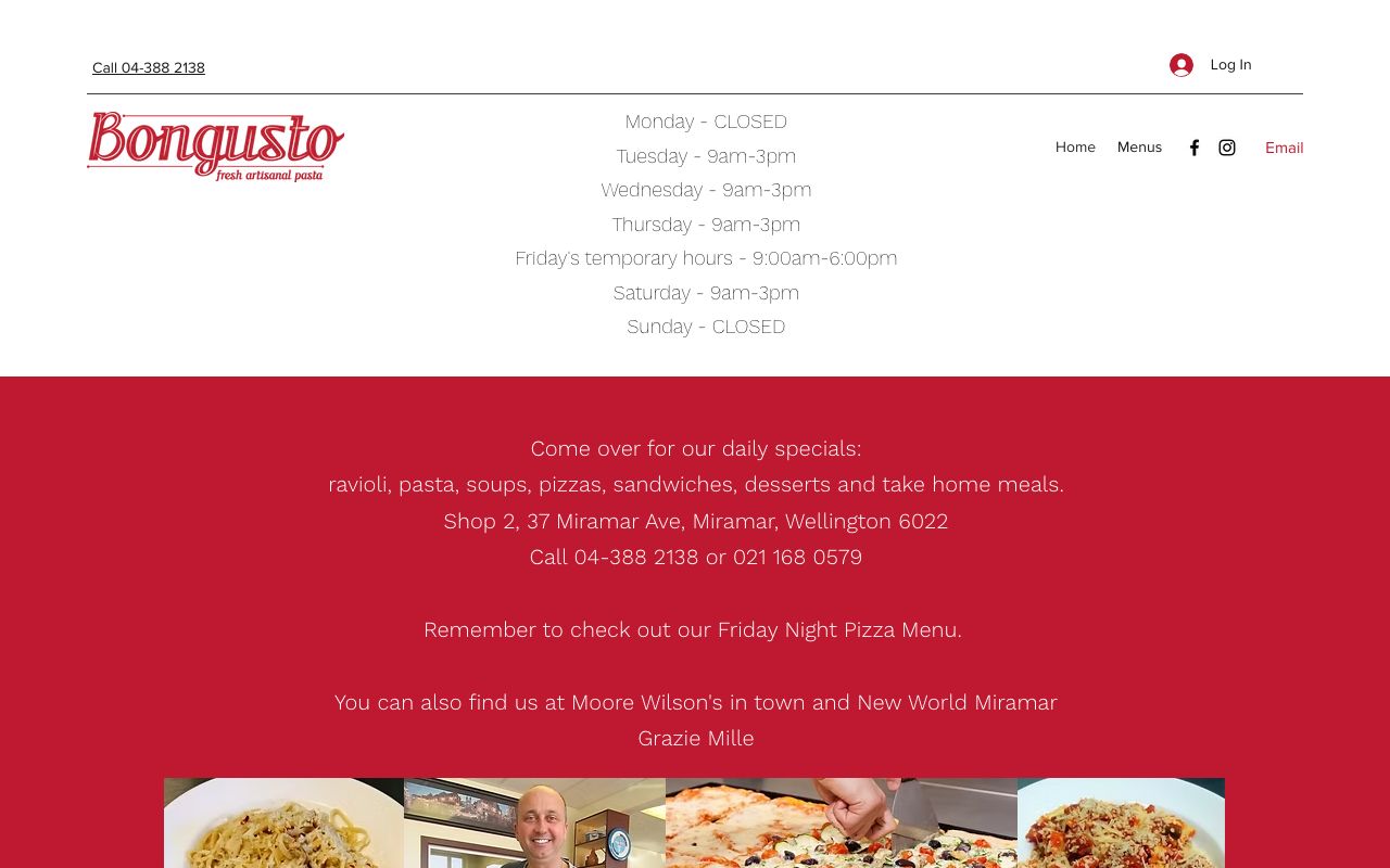 Preview of Bongusto's website
