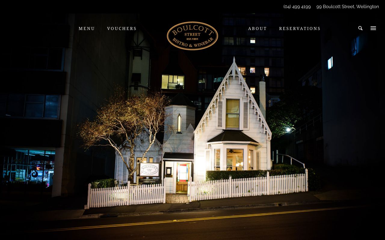 Preview of Boulcott Street Bistro's website