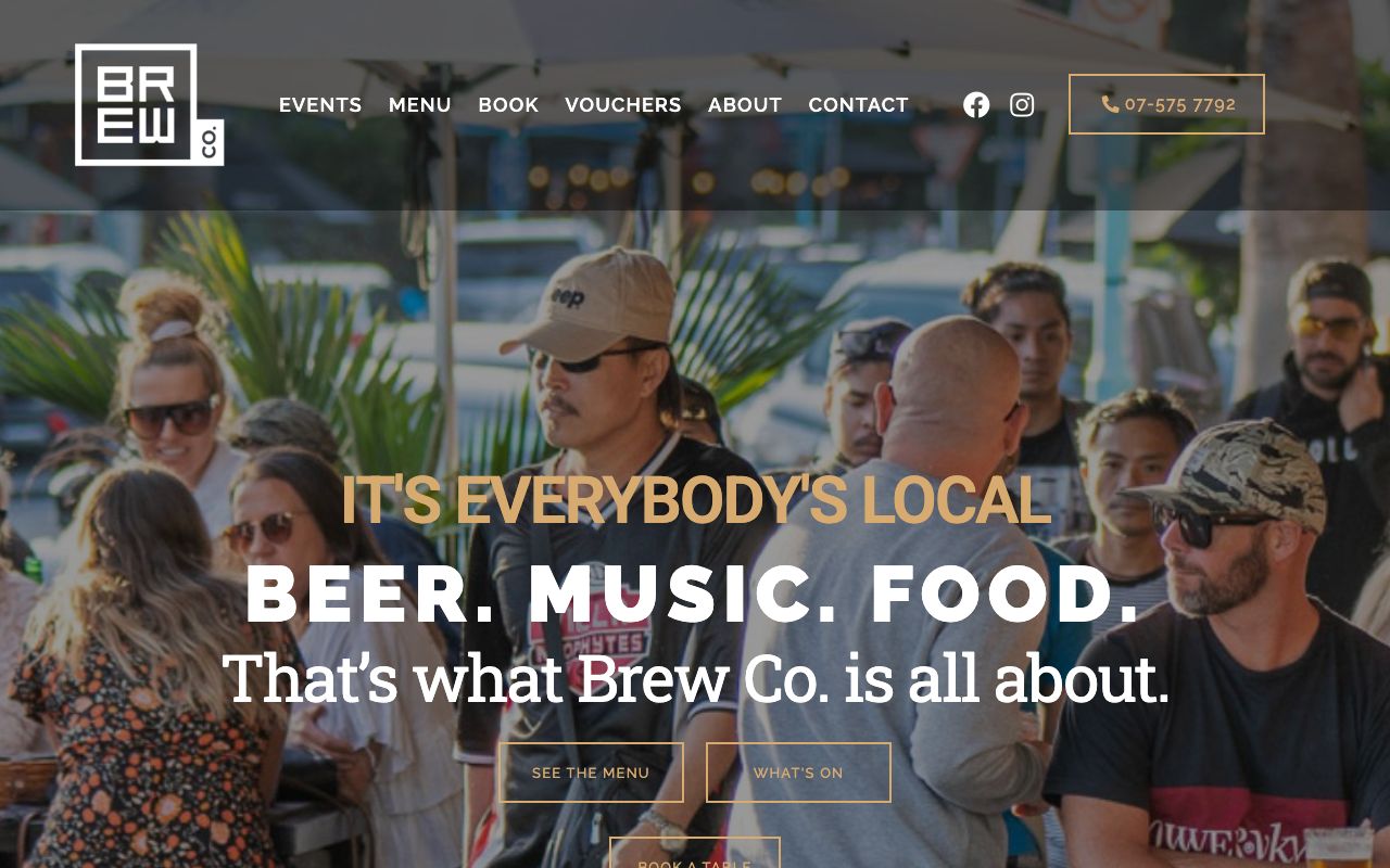 Preview of Brew Co's website