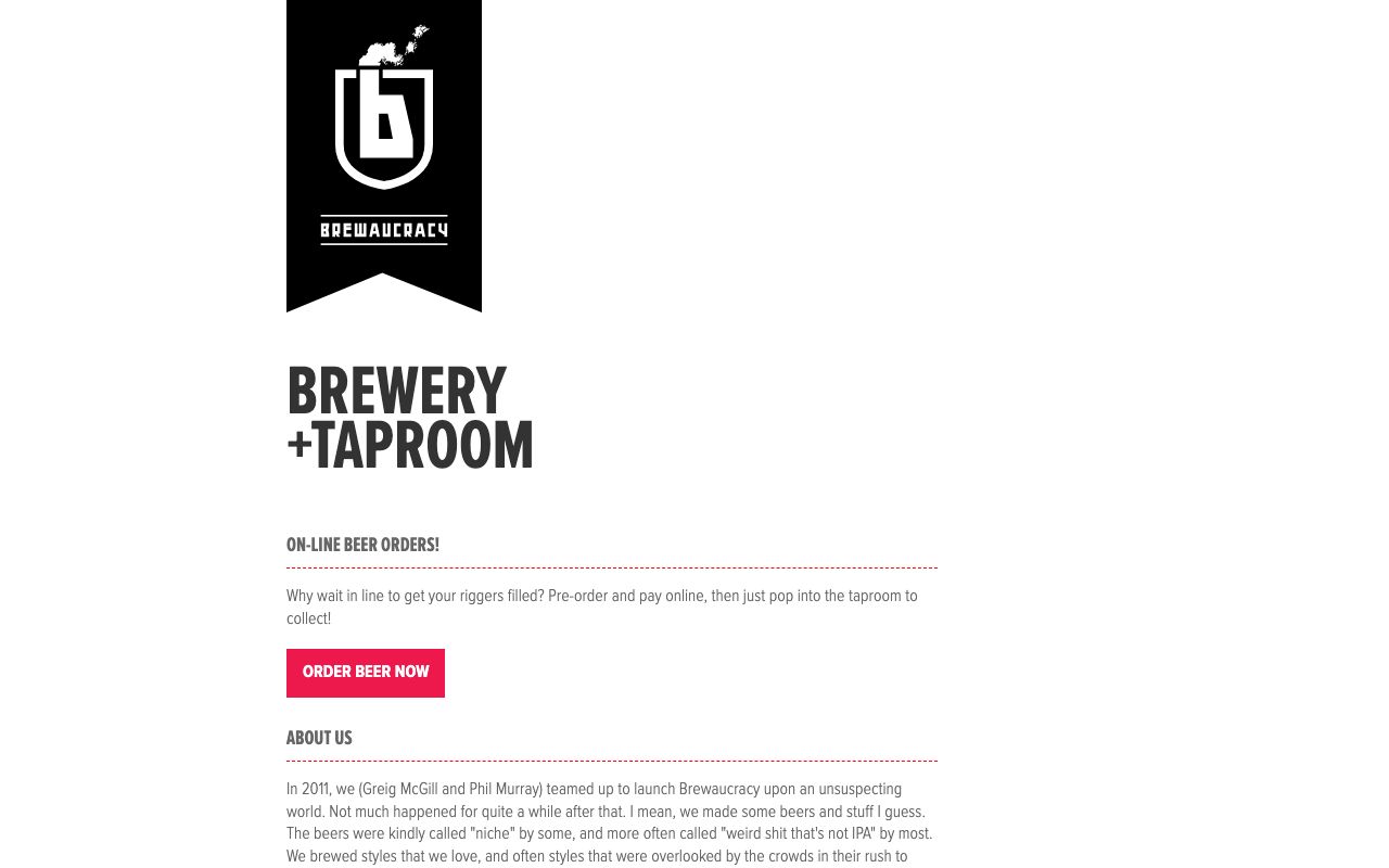 Preview of Brewaucracy's website