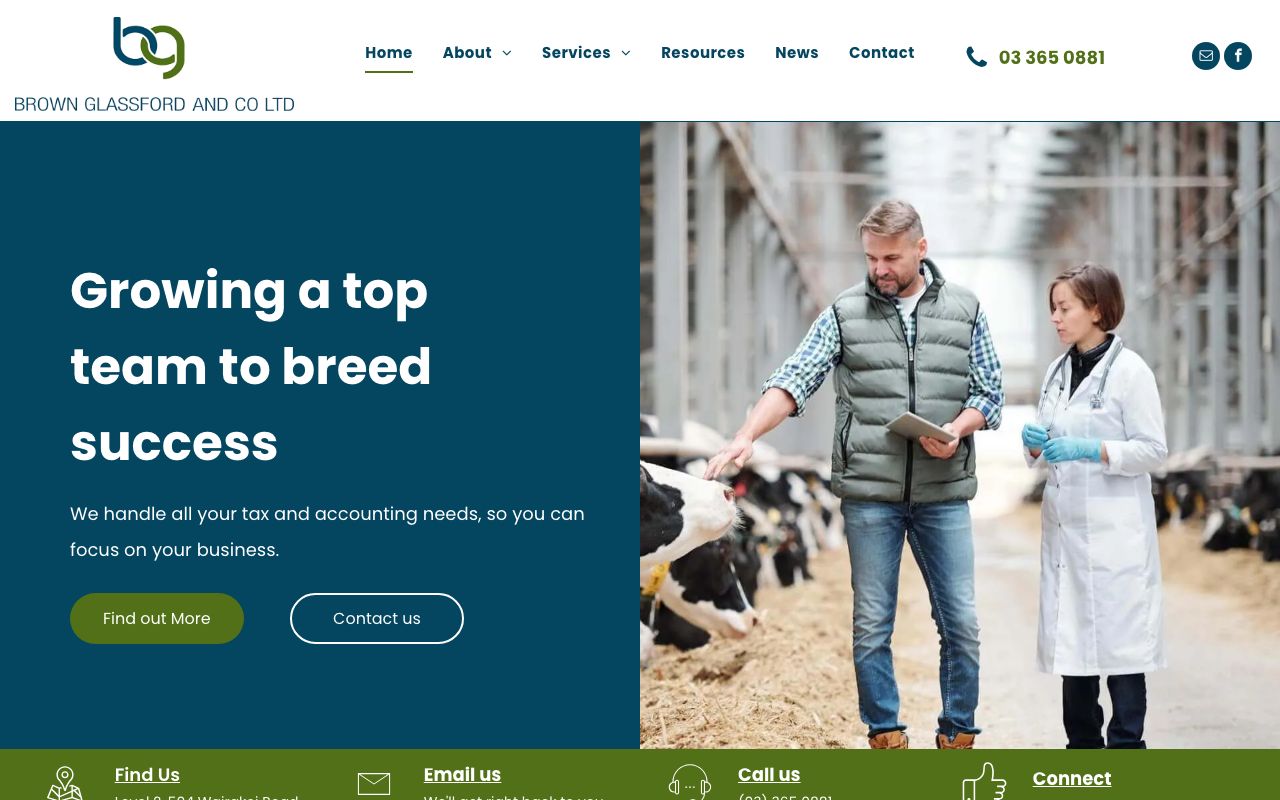 Preview of Brown Glassford's website