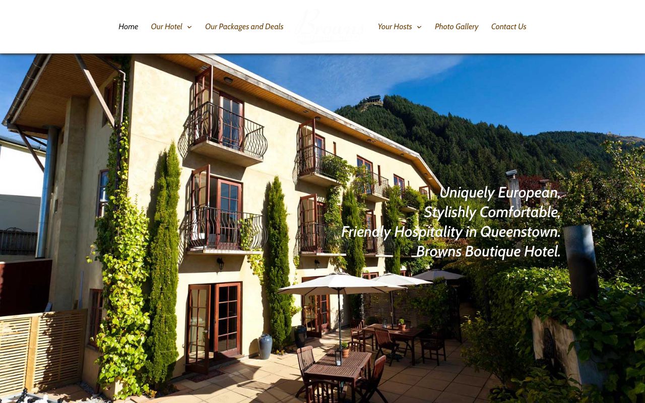 Preview of Browns Boutique Hotel's website