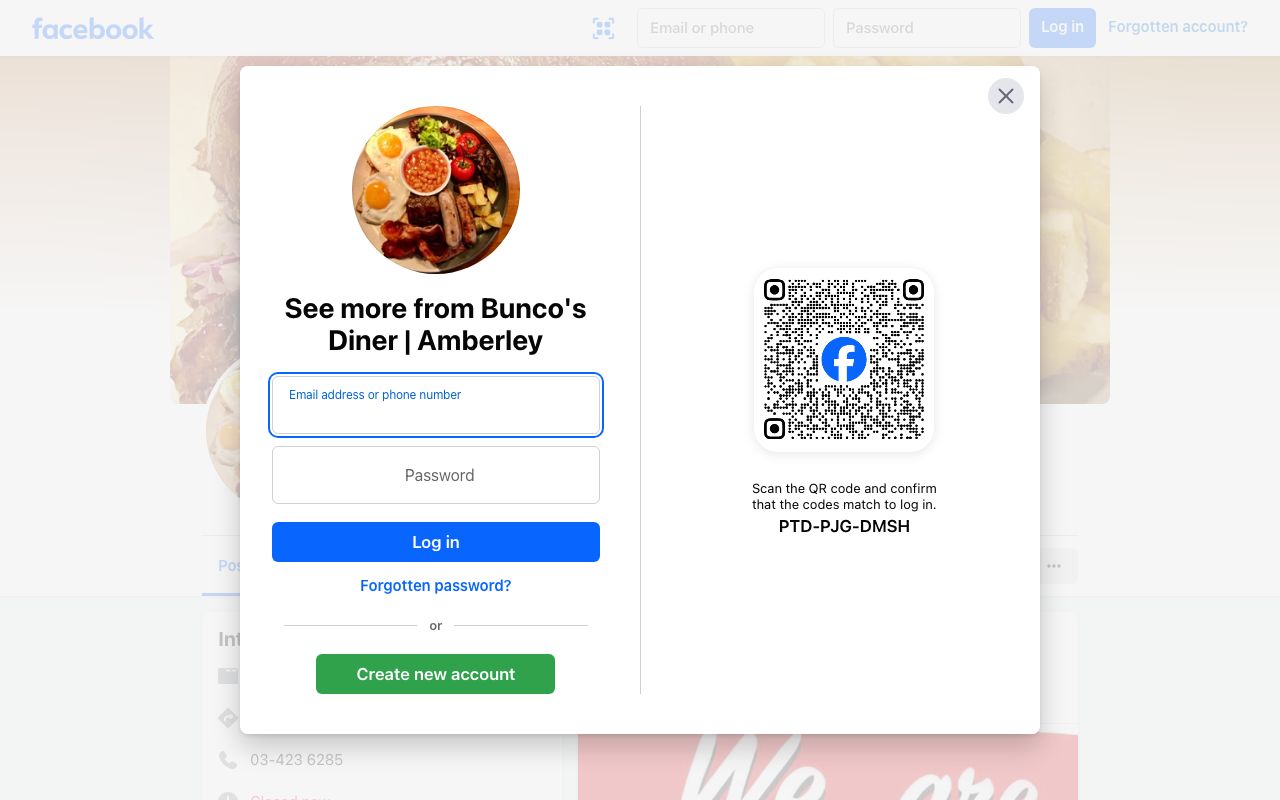 Preview of Bunco's Diner's website