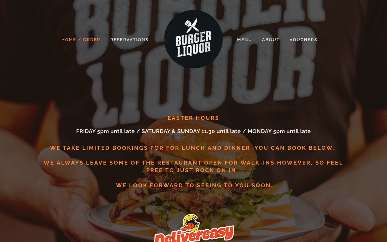 Preview of Burger Liquor's website